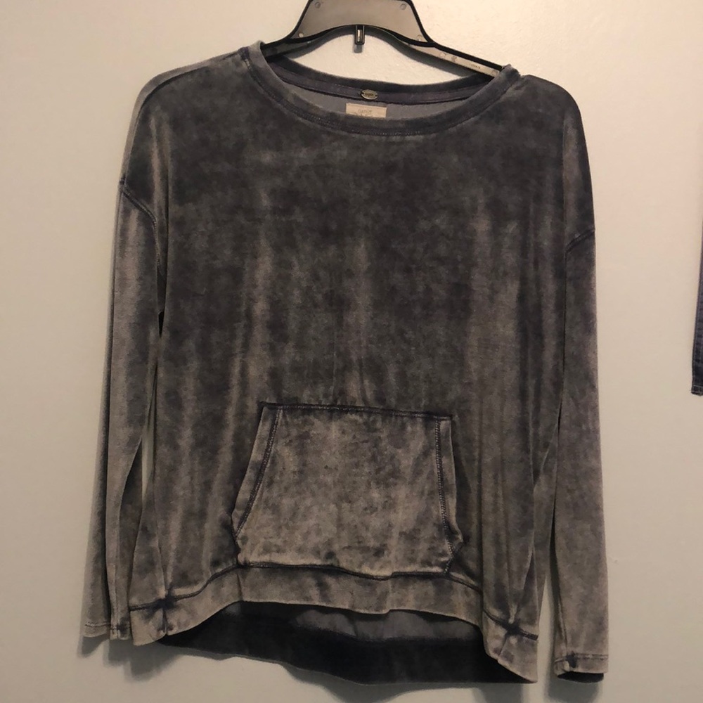 Grayish Purple Velour Crewneck Sweatshirt